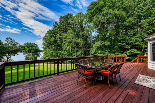 Lakefront Home in Private Location With Dock, Firepit, Game Room & Pickleball