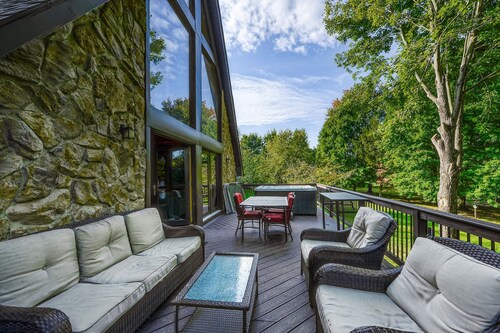 Lakefront Retreat With Dock, Private Hot Tub, Central AC, and Private Beach