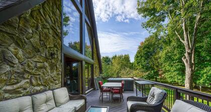 Lakefront Retreat With Dock, Private Hot Tub, Central AC, and Private Beach
