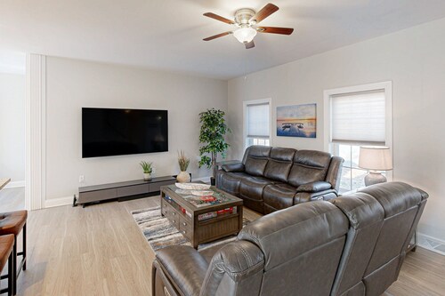 Fun & Relaxing Getaway With 2 Game Rooms, Fire Pits, Deck, & More
