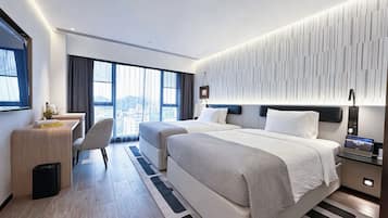 Kamar Twin Mewah | Wi-Fi gratis dan seprai linen