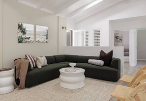Living area - Firepit | Pet friendly | King beds w luxury linen (Coolum Beach)