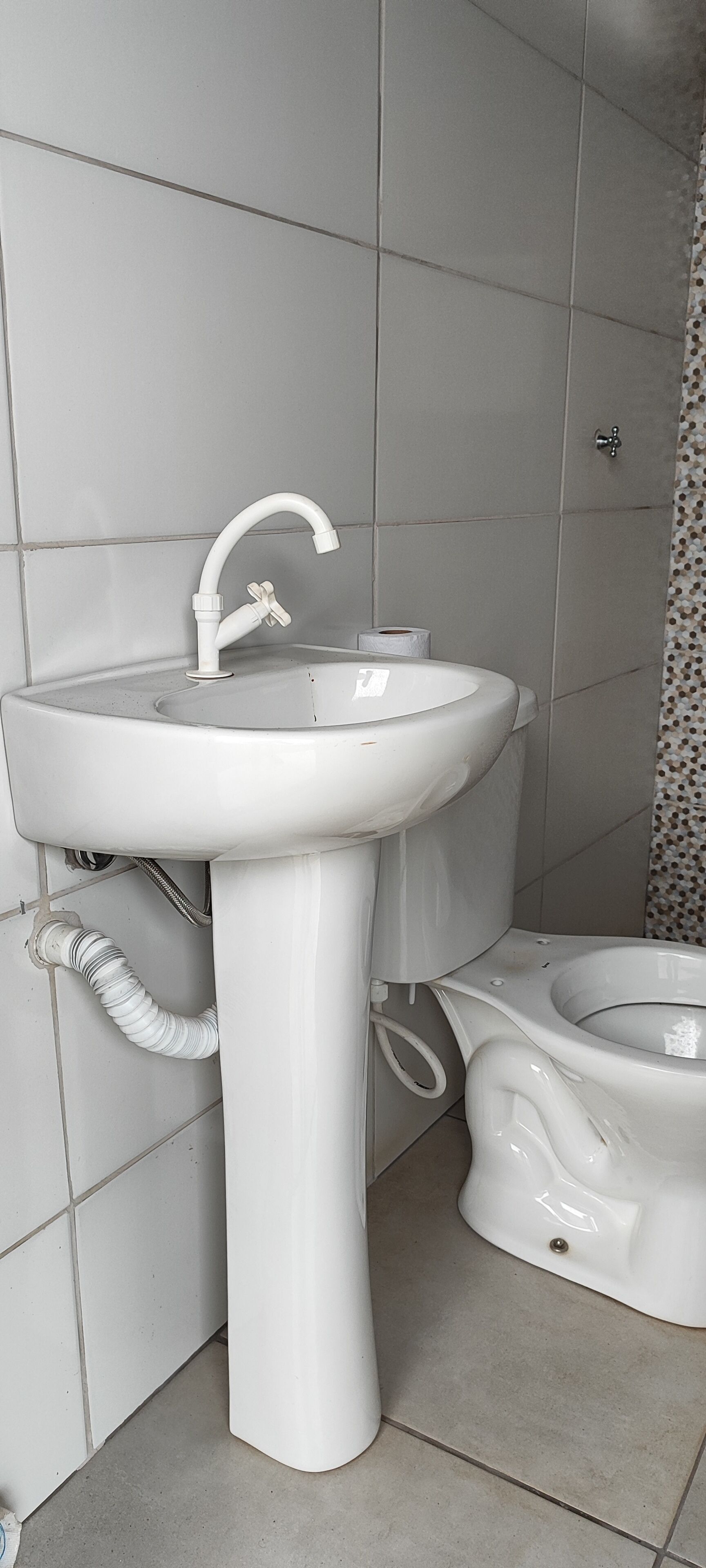 Shower, towels, toilet paper