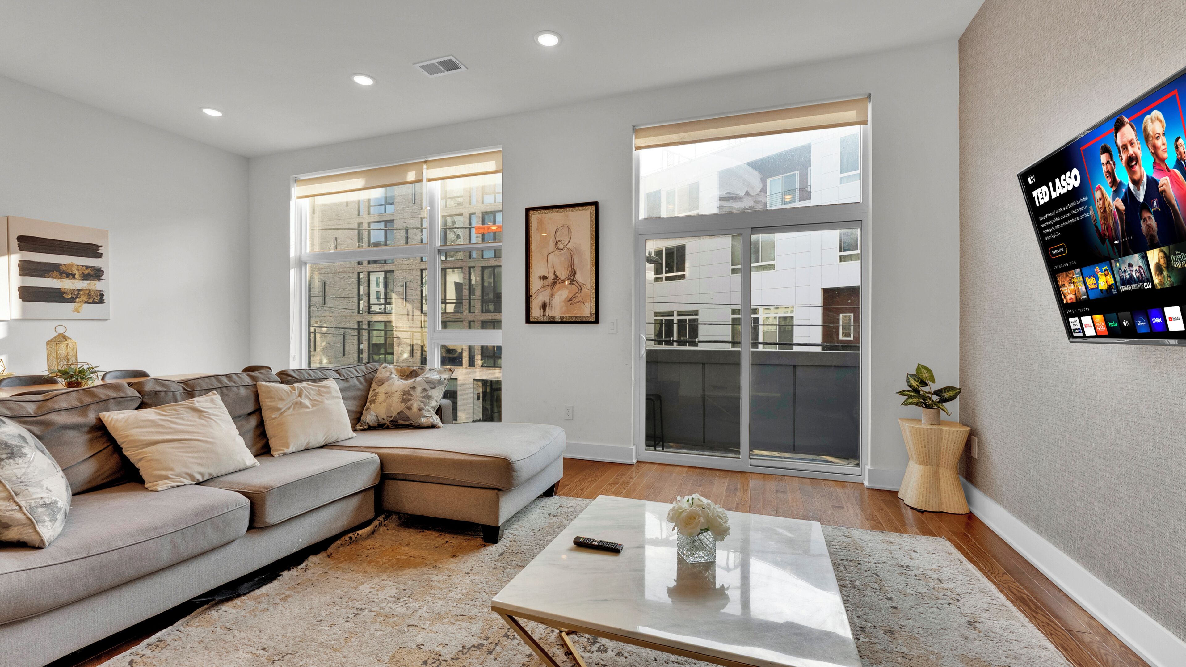 Apartment, 3 Bedrooms | Living area | 55-inch Smart TV with digital channels, streaming services