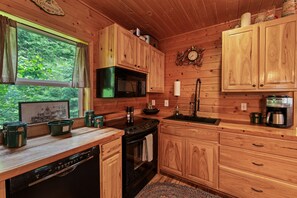 Coffee/tea maker, fridge, microwave, oven - Pend Oreille Escape | Hot Tub, Game Room & Views (Sagle)