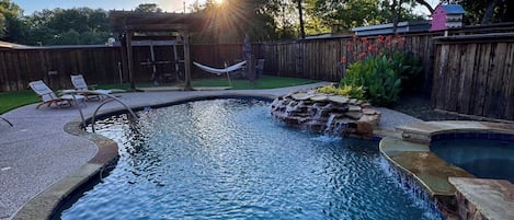 Outdoor pool, a heated pool