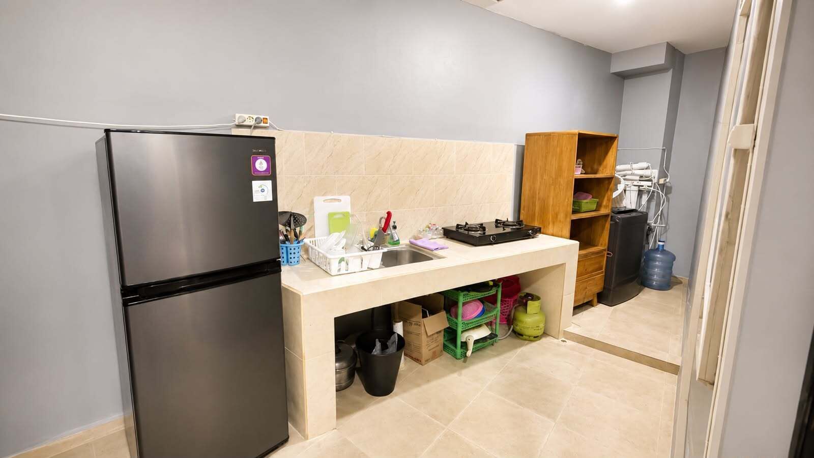 Villa, Pool View | Private kitchen | Fridge, microwave, stovetop