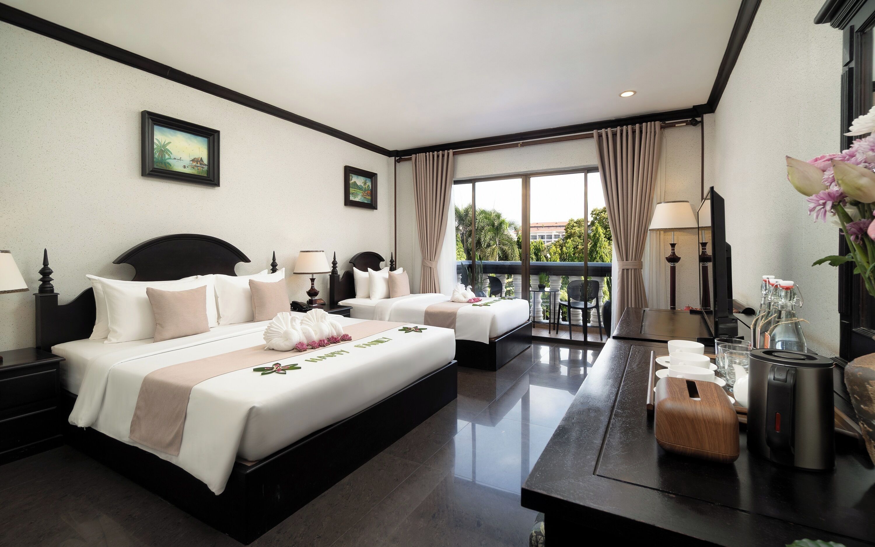 Family Room, Balcony, Pool View | Room amenity
