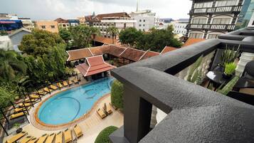 Deluxe Double or Twin Room, Balcony, Pool View | Balcony view