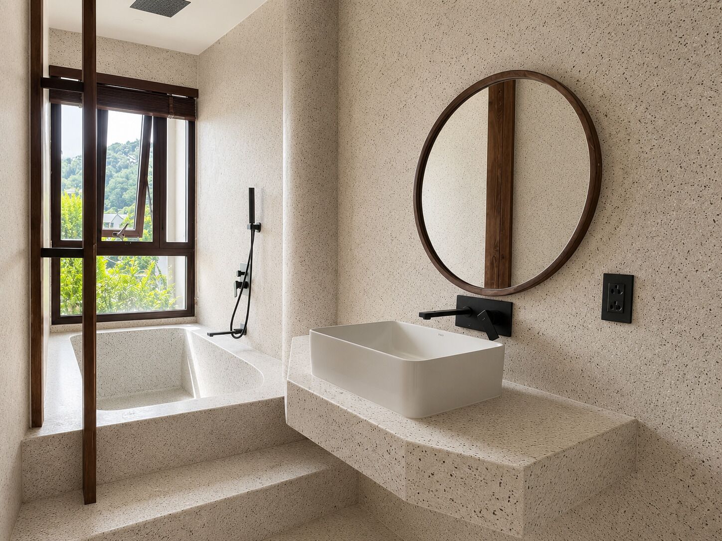 Badewanne und Dusche (separat), kostenlose Toilettenartikel