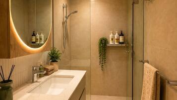 Hair dryer, towels, toilet paper