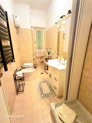 Dutxa, assecador de cabells, bidet i tovalloles 