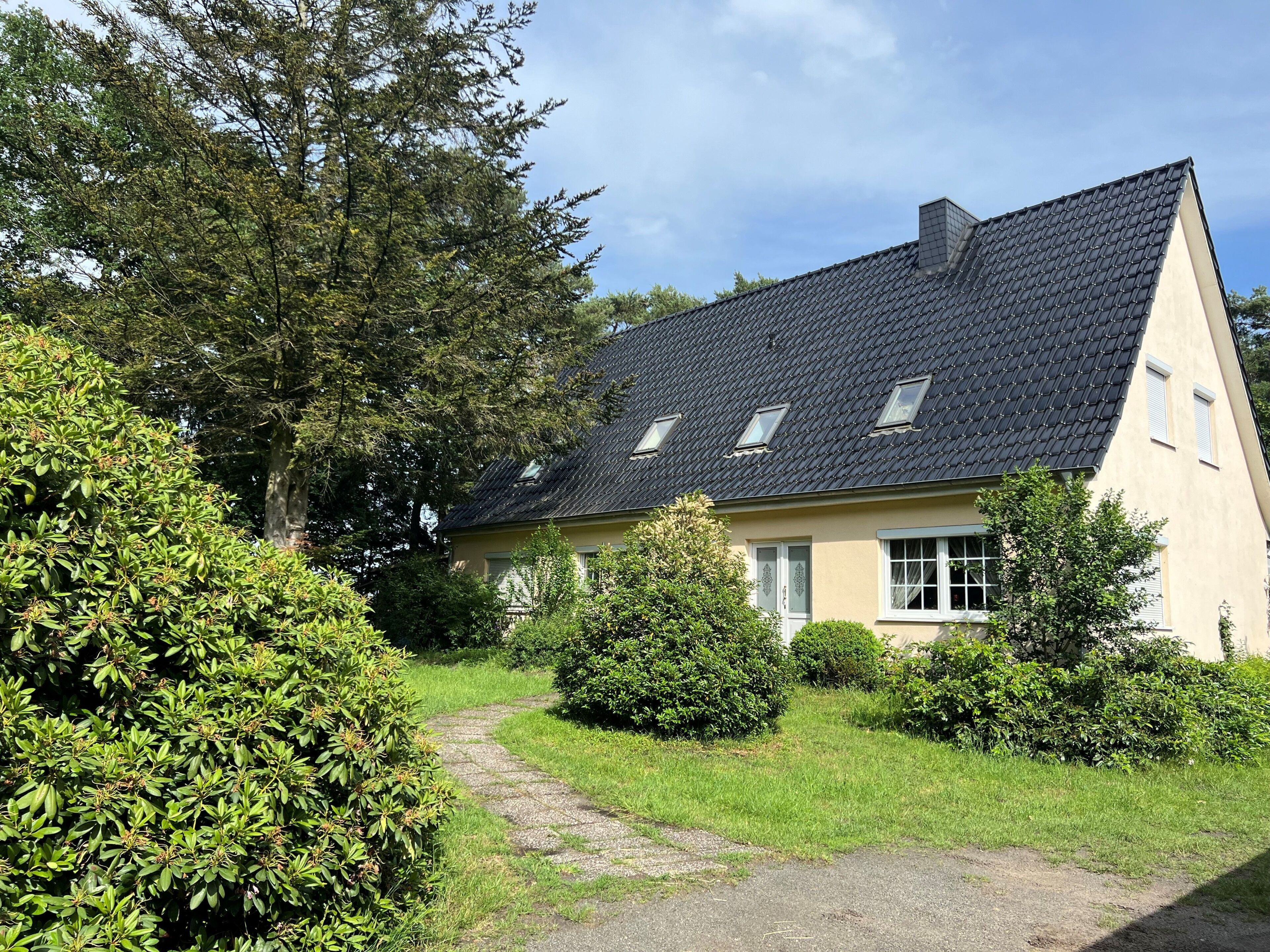 Blick vom Carport aufs Haus