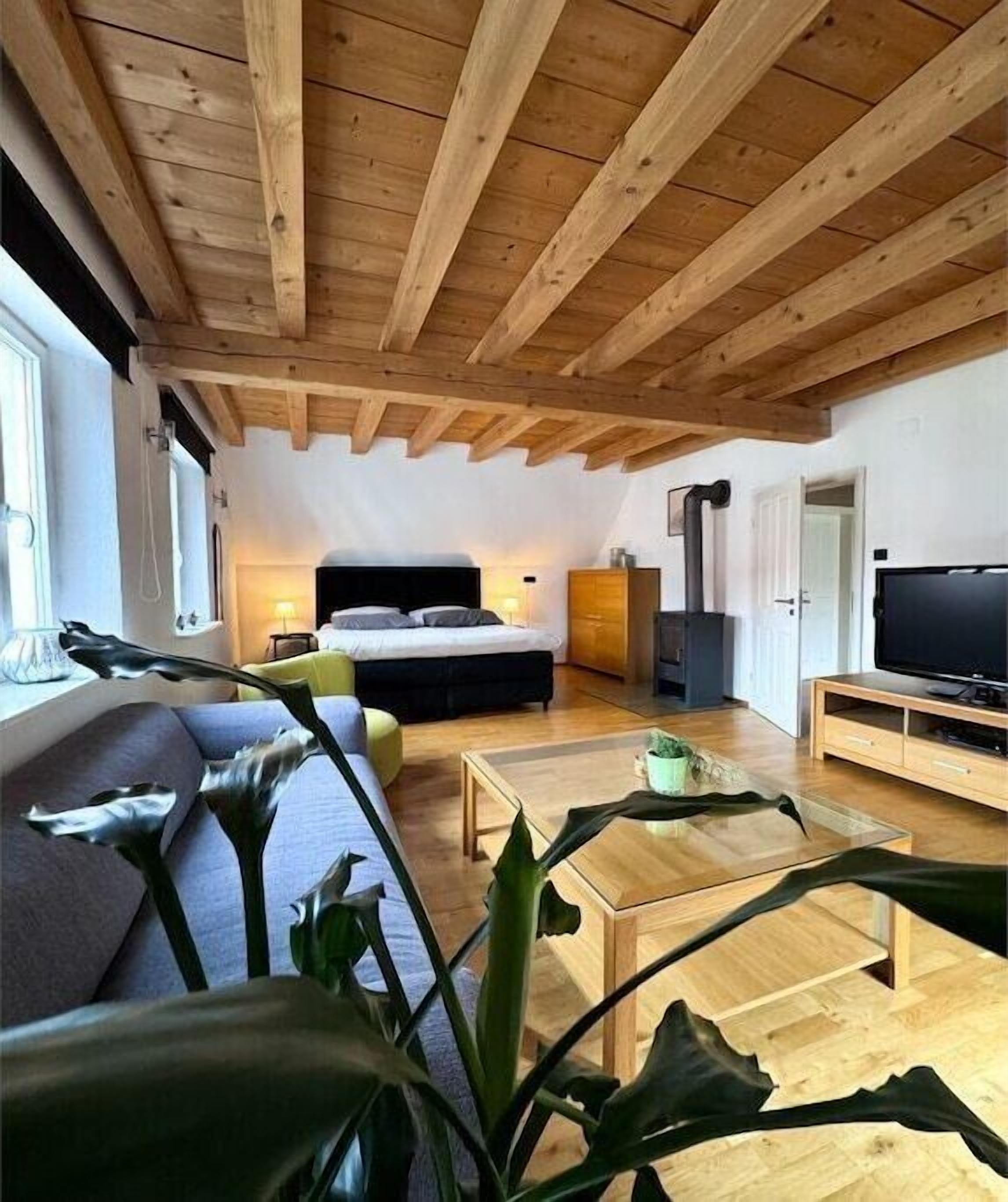 Smart-TV, Kamin, Bücher