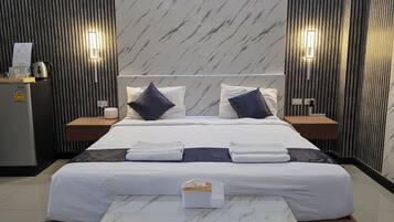 Economy Double Room, 1 King Bed with Sofa bed, Balcony, Ground Floor | In-room safe, blackout curtains, iron/ironing board, free WiFi