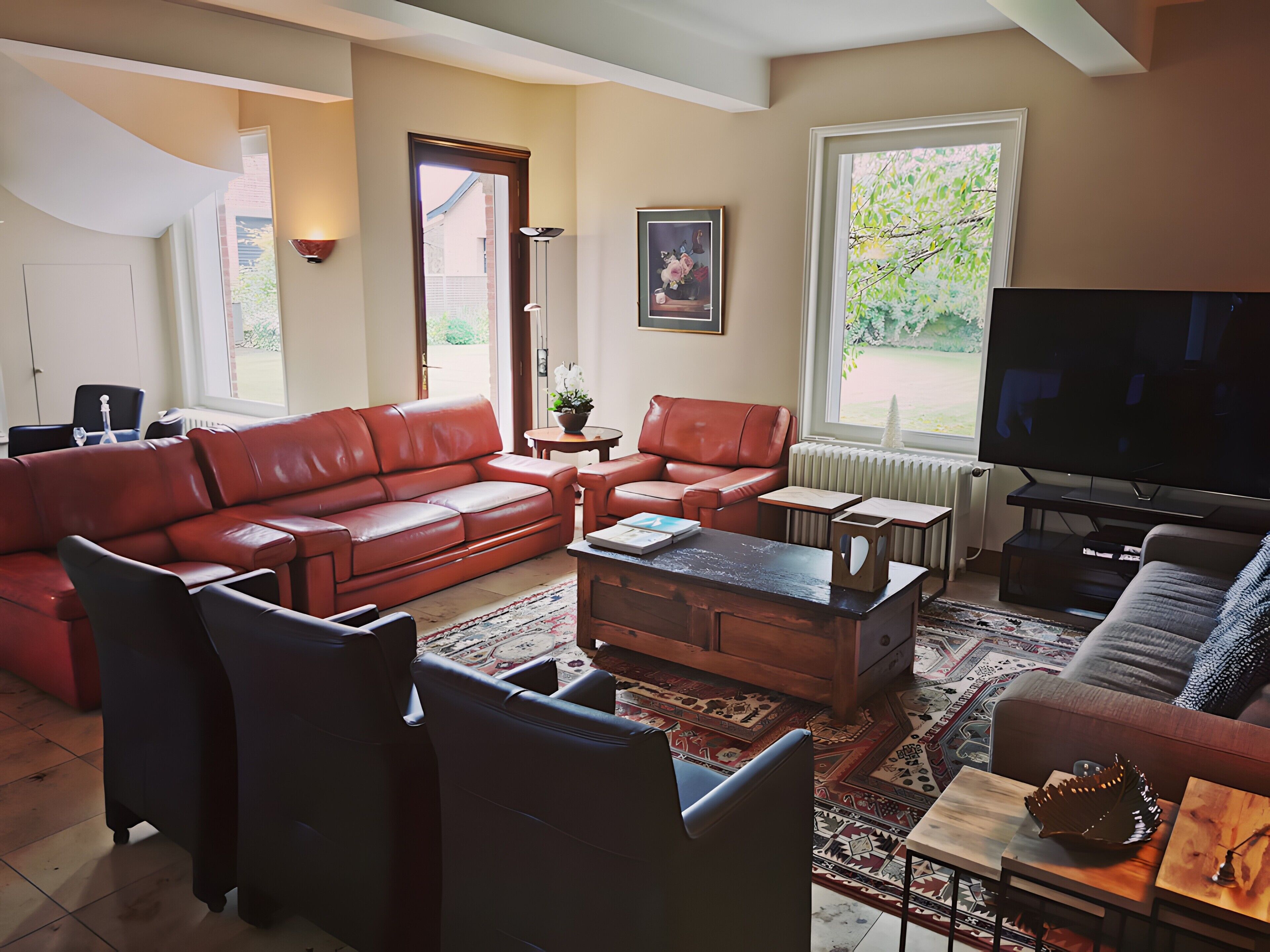 TV, fireplace, table tennis