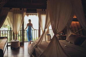 A room with a bed, curtains, and a view of the outdoors. - test automation jp aud (Minato City)