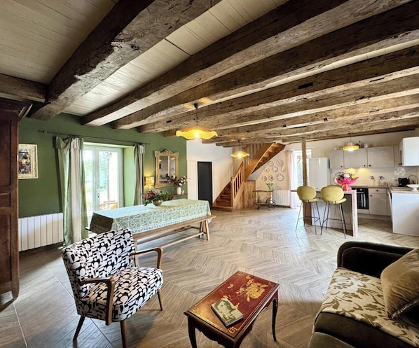 TV - Stone house with parking - 4 guests (Blis-et-Born)
