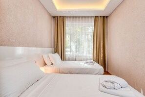 Deluxe-huoneisto, näköala puistoon | Pimennysverhot, äänieristys, silitysrauta/-lauta, ilmainen Wi-Fi