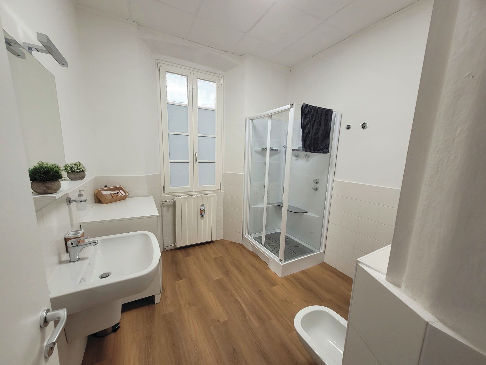 Dusche, Haartrockner, Bidet, Handtücher