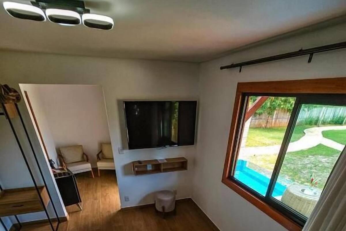 Chalet, 1 suuri parisänky, yksityinen uima-allas, näköala puutarhaan | Ilmainen Wi-Fi