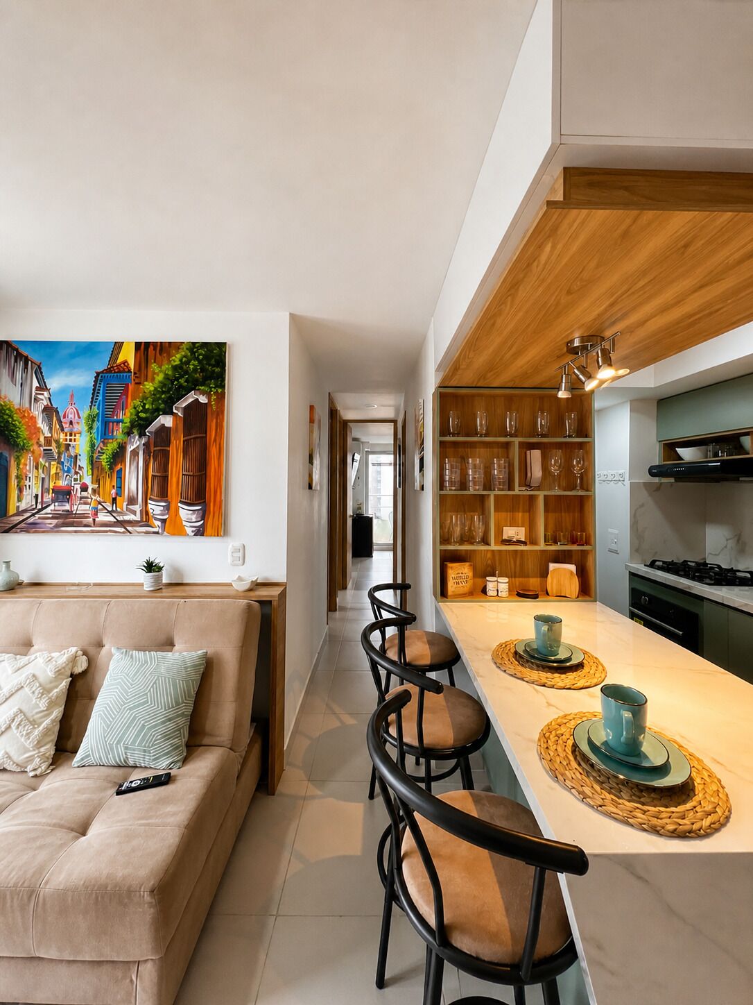 Deluxe-huoneisto, 3 makuuhuonetta, osittainen merinäköala | Sisätilat