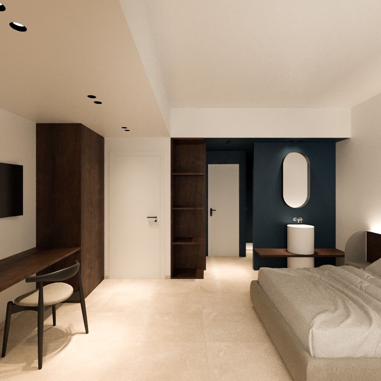 Chambre Double Confort, vue cour intérieure
