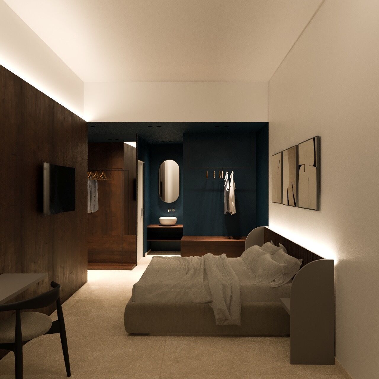 Chambre Double Supérieure, vue cour intérieure