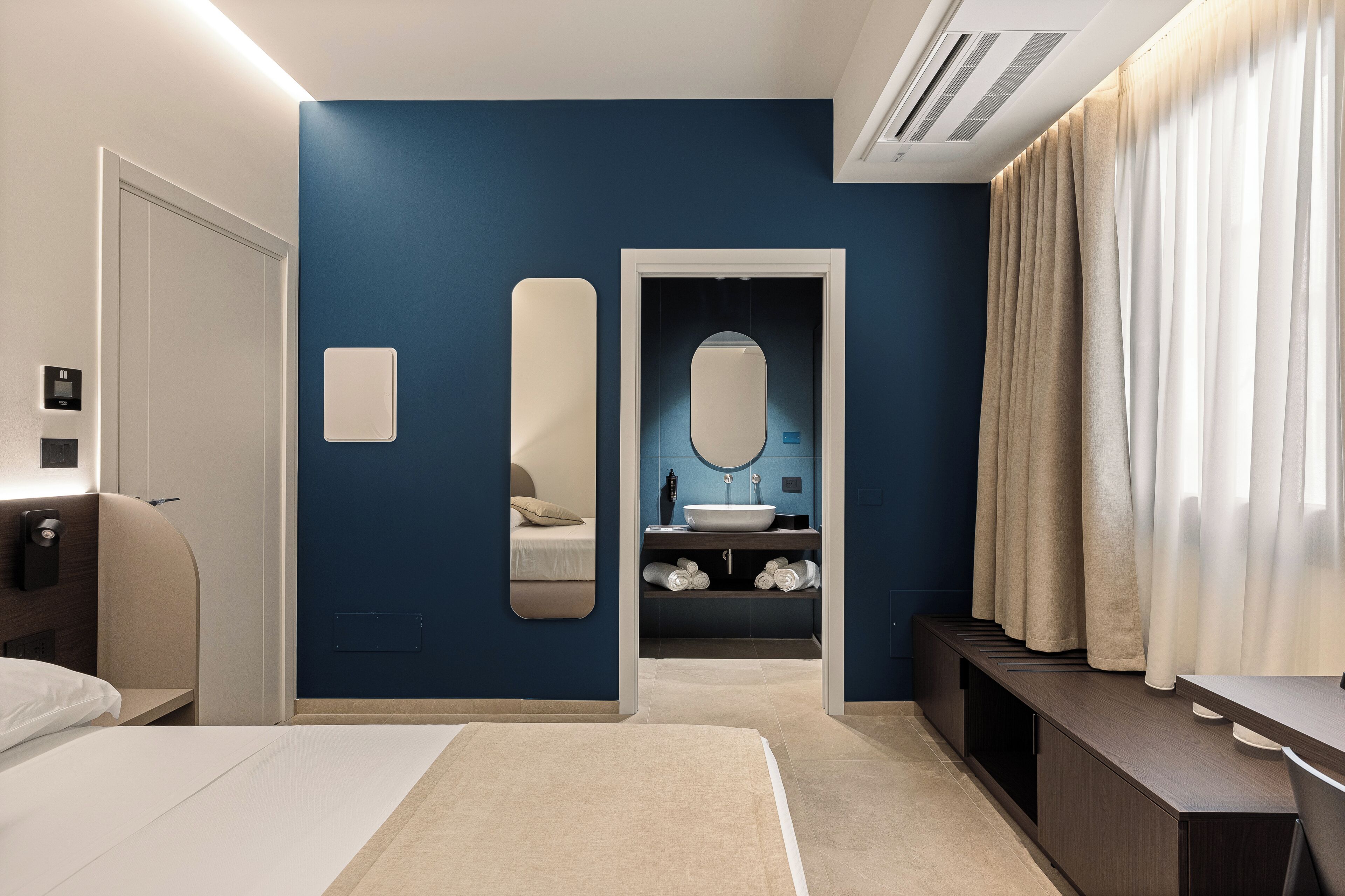 Comfort Double Room, Courtyard View | In-room safe, desk, laptop workspace, blackout curtains