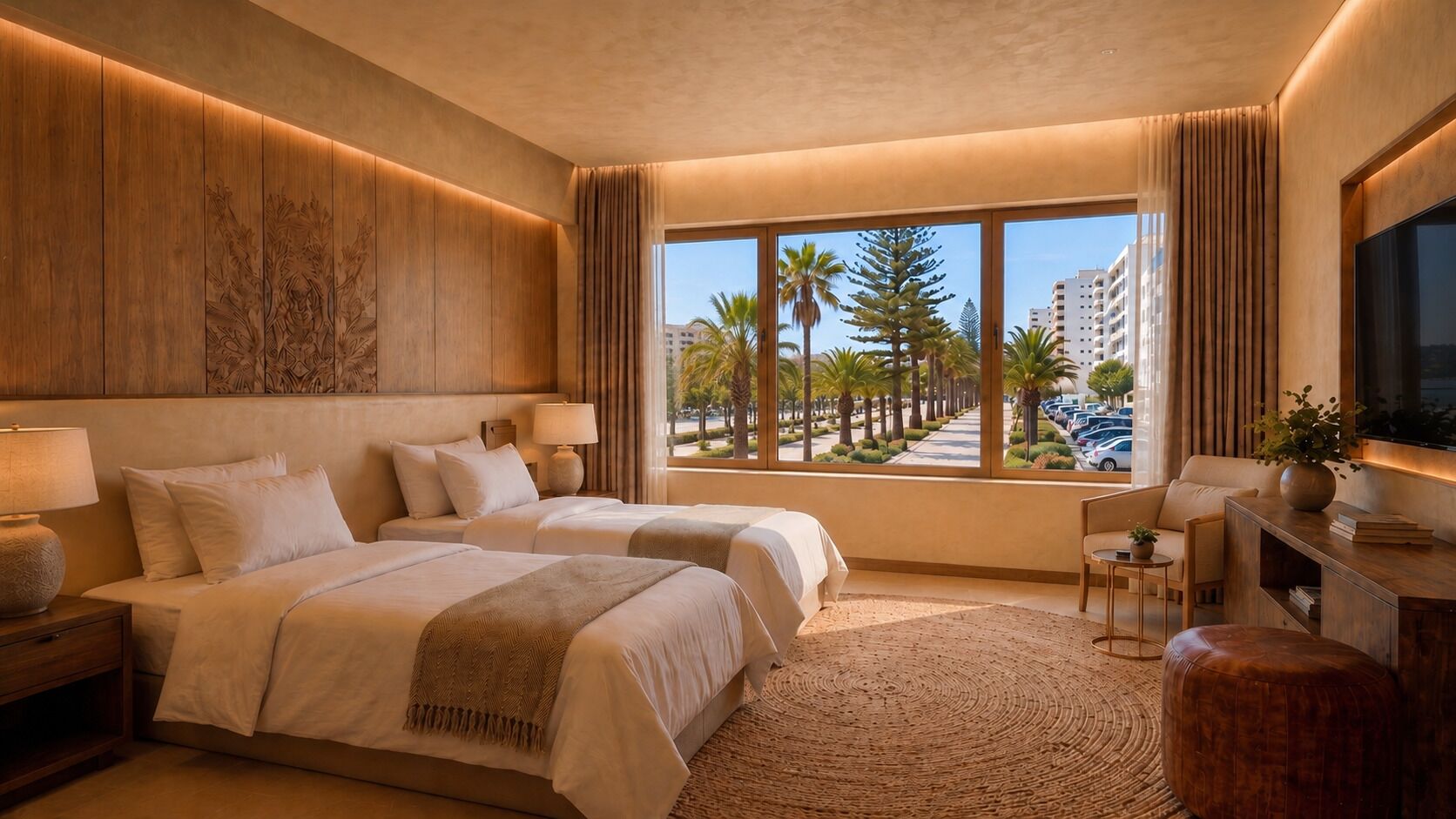 Phòng, 2 giường đơn, quang cảnh vịnh (Promenade View) | Minibar, két bảo mật tại phòng, bàn, màn/rèm cản sáng 