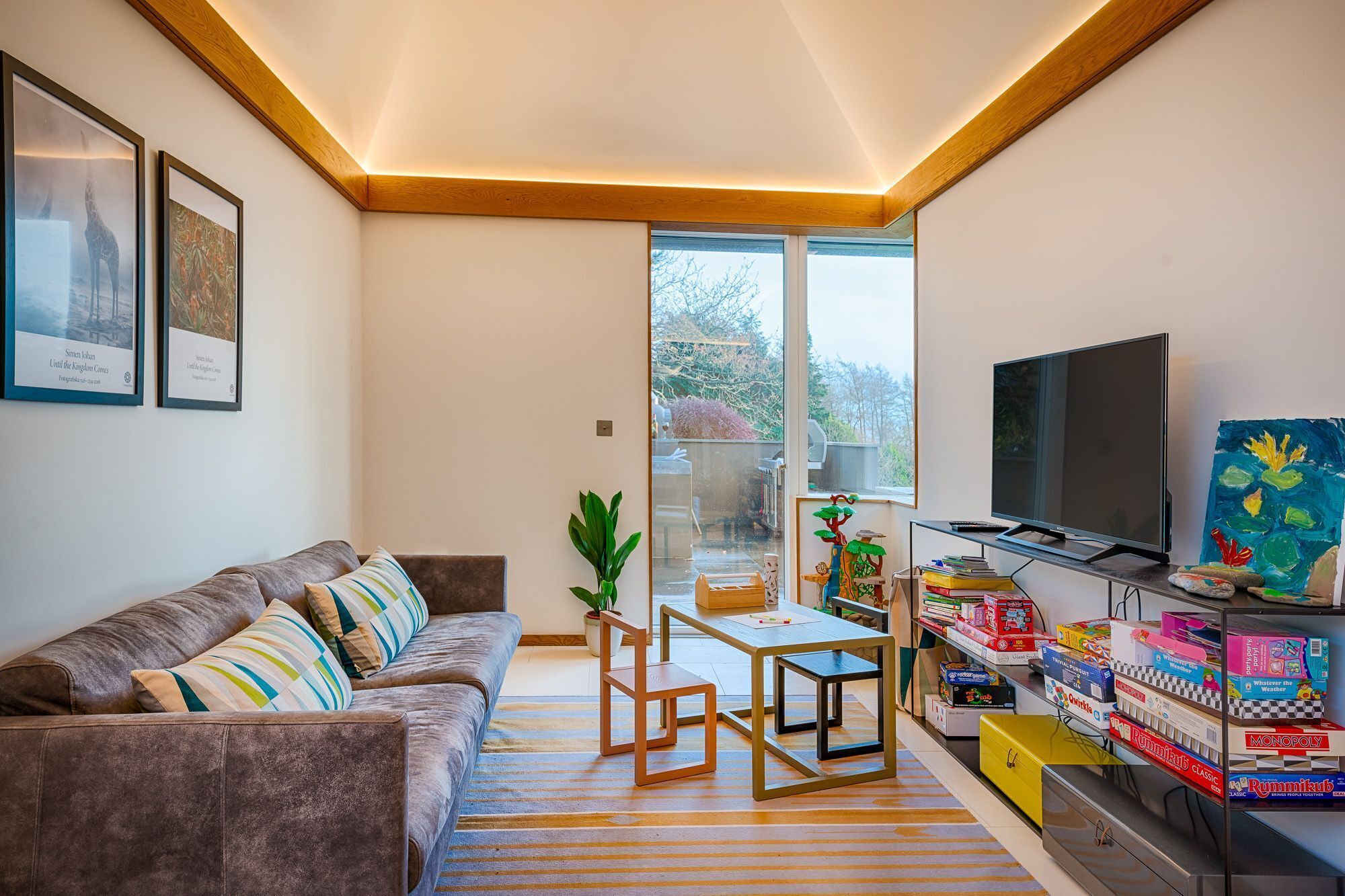 Smart TV, fireplace
