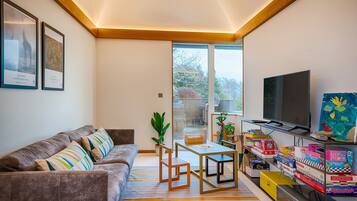 Smart TV, fireplace