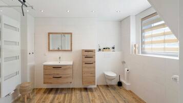 Dusche, Haartrockner, Handtücher