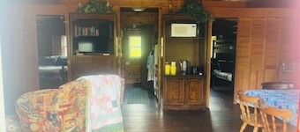 Cozy 2-bedroom cabin in Grayling with Ausable Holy Waters at the road end.