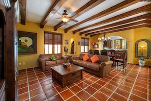 House, Multiple Beds, Patio, Mountain View (Casa El Jardín) | Living area - Sweet Familiar Home a few Steps to Beach (  Loreto)