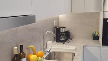 Apt. 1 dormitorio Twin (2 camas) | Eget kjøkken | Kjøleskap, mikrobølgeovn, ovn og kokeplater
