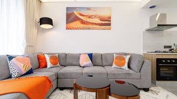 55-inch Smart TV with cable channels, Netflix, first-run movies