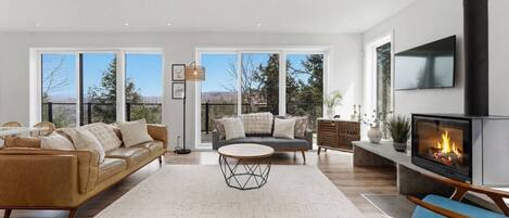 Smart TV, fireplace