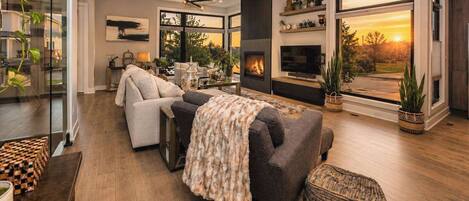 TV, fireplace, stereo, offices