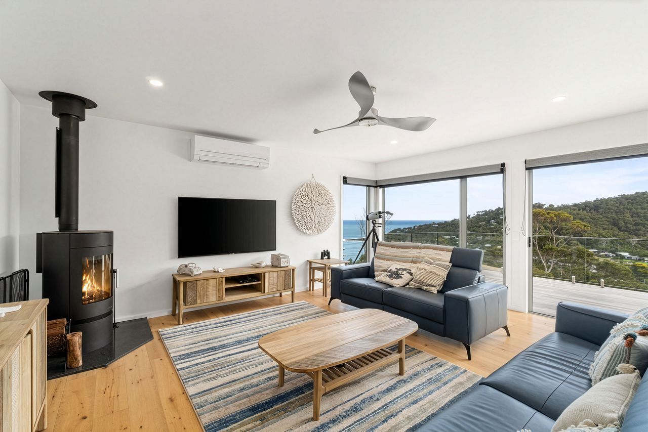 Smart TV, fireplace, DVD player