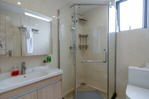 Classic Apartment, Balcony, City View | Bathroom | Shower, free toiletries, slippers, towels - urban Oasis Paradise- 3 Bedroom (Nairobi)