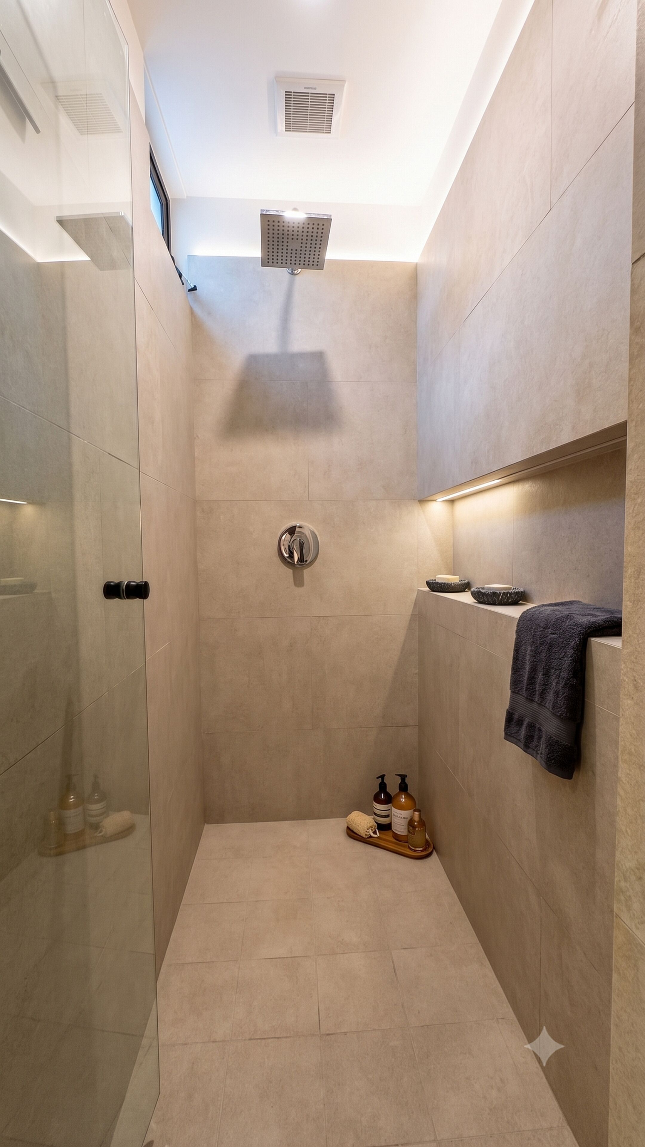 Luxe appartement | Badkamer | Een bad/douchecombinatie, gratis toiletartikelen