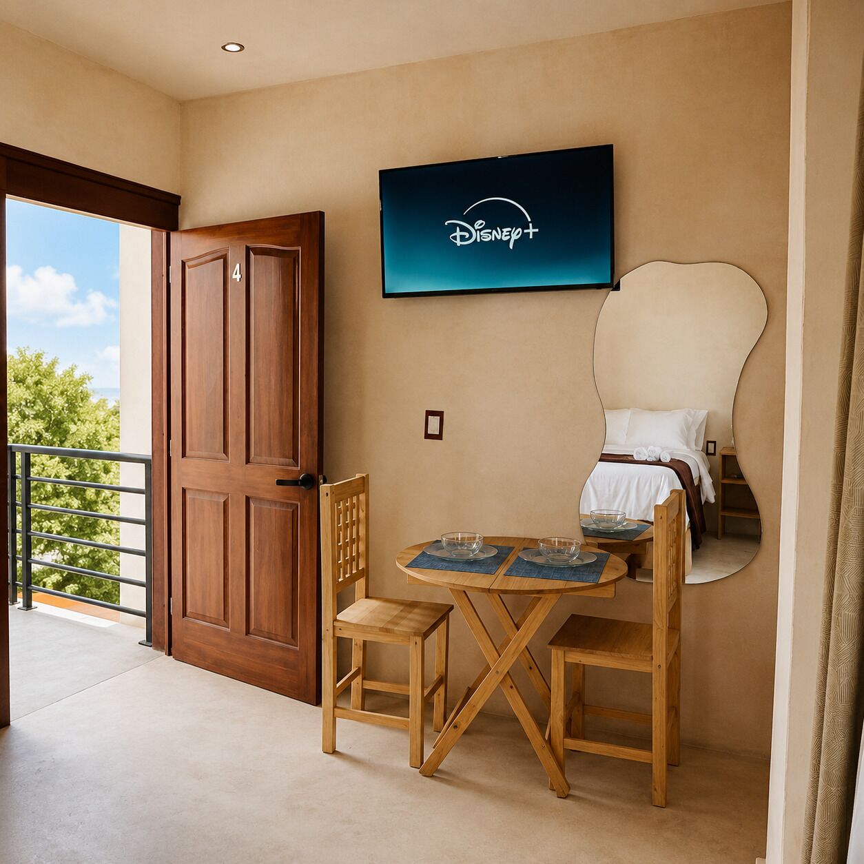 Estudio básico, balcón, vistas a la ciudad | Caja fuerte, cortinas opacas, wifi gratis