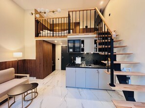 Living area - Premium Heritage Loft on Piotrkowska (Łódź)