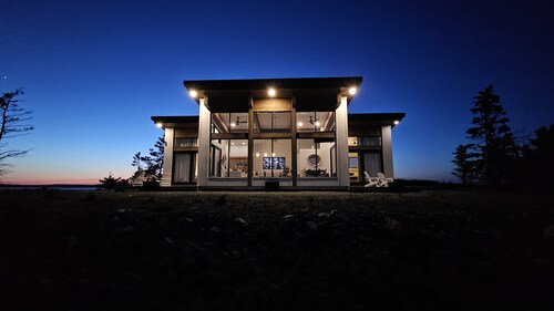Modern 2-bedroom house on the edge of a private peninsula in Atlantic Canada.