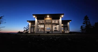 Modern 2-bedroom house on the edge of a private peninsula in Atlantic Canada.