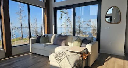 Modern 2-bedroom house on the edge of a private peninsula in Atlantic Canada.