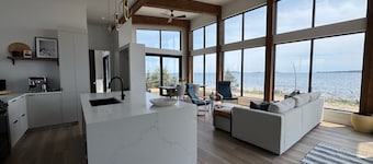 Modern 2-bedroom house on the edge of a private peninsula in Atlantic Canada.