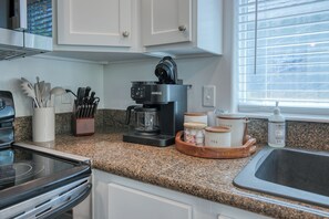 Private kitchen - Seagulls Beach House: Hot Tub, Fire Pit & Steps to Beach (Pacific Beach)