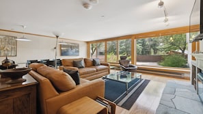 Fernseher, Kamin, Bücher